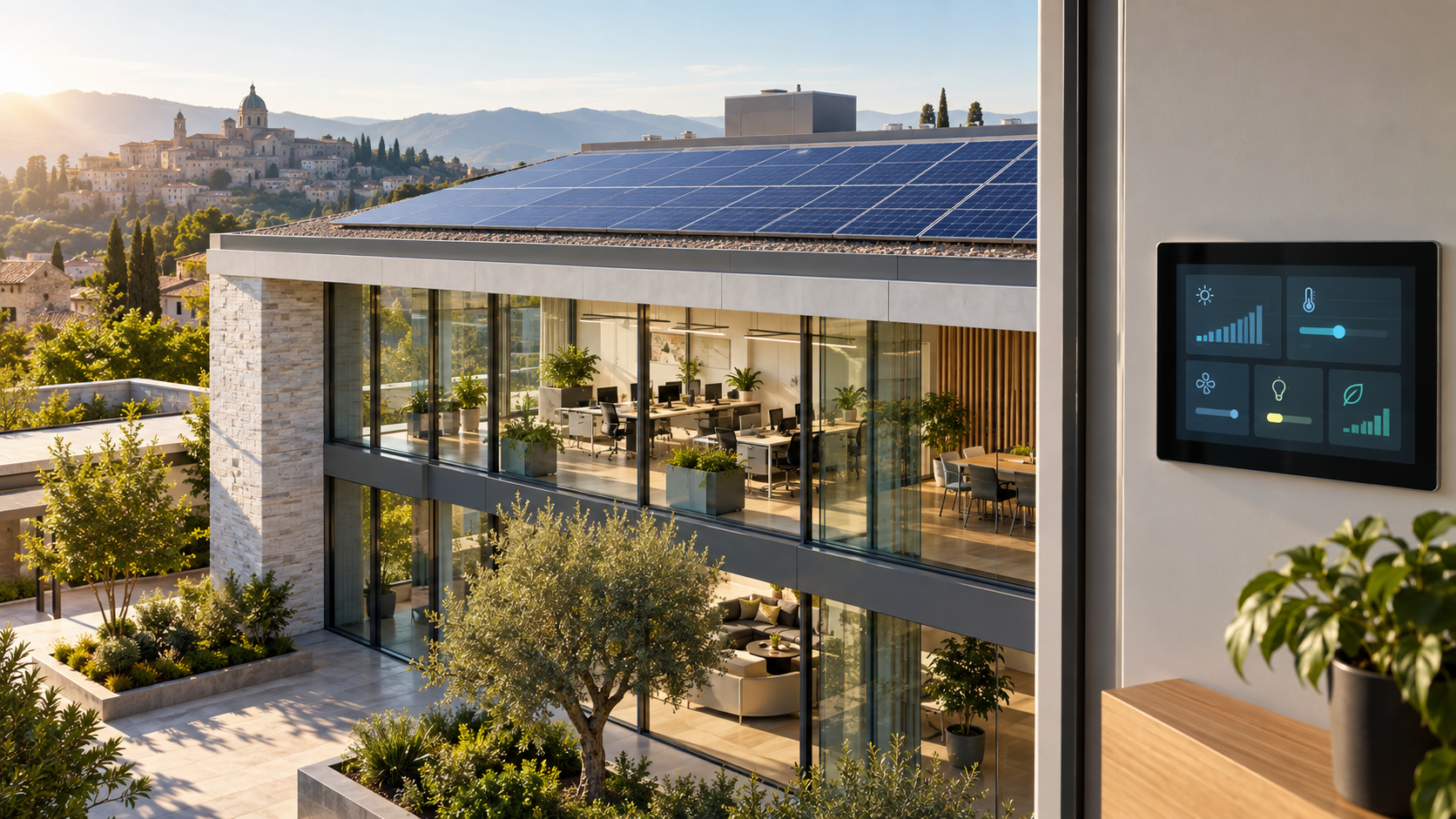 Impianto fotovoltaico integrato con efficienza energetica e supervisione BMS KNX